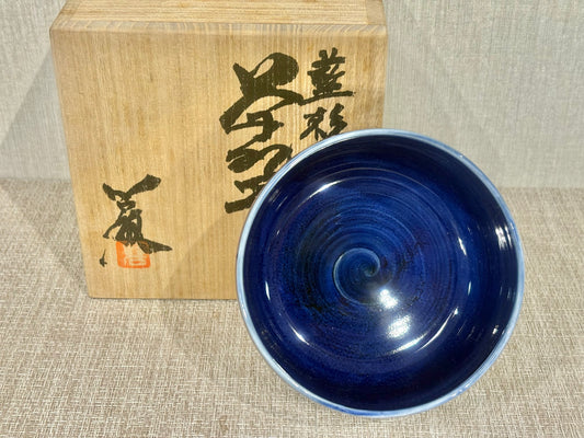 SBKTB193 加藤巌造 瑠璃彩 茶碗 藍彩