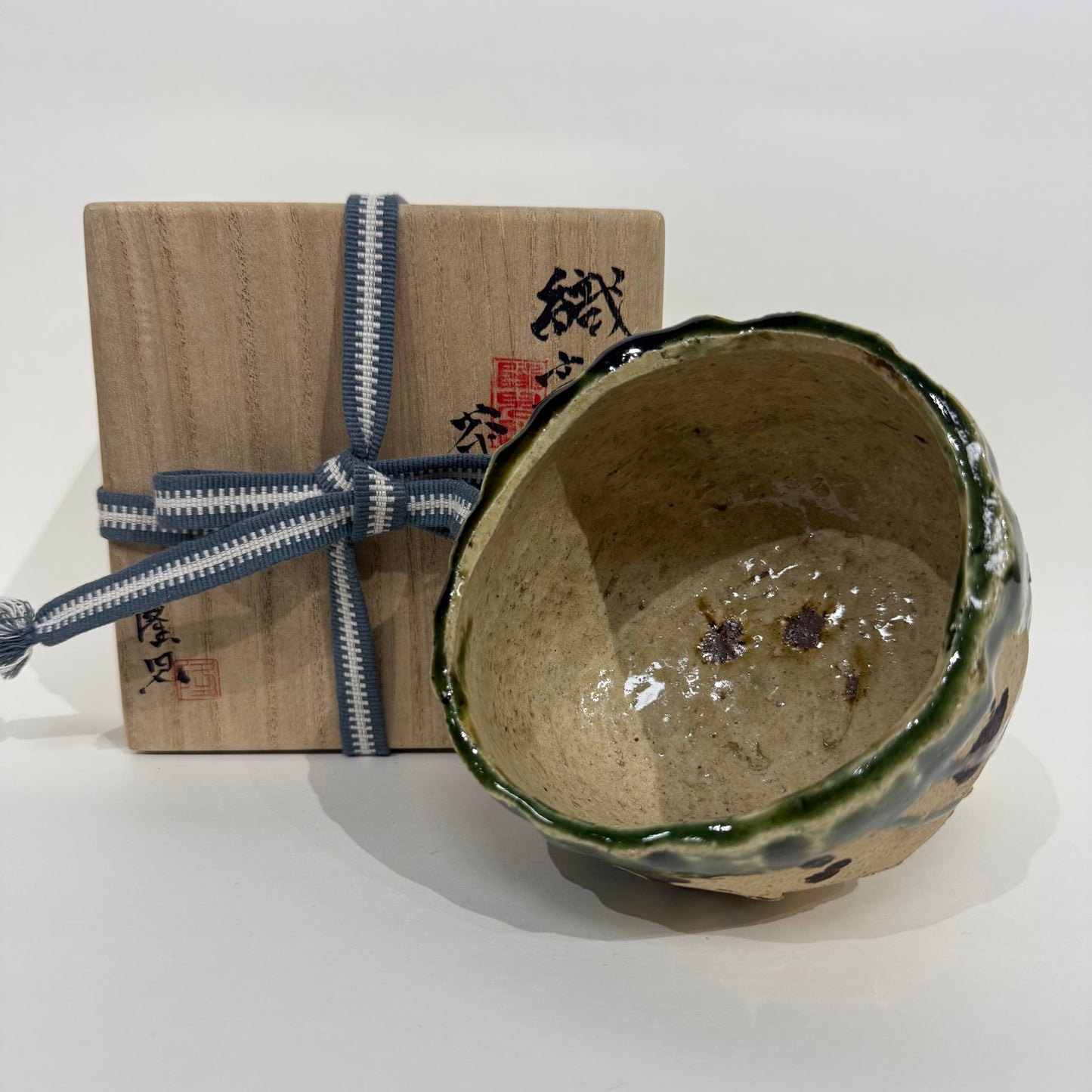 SBKTB136  穗高隆兒 織部 茶碗